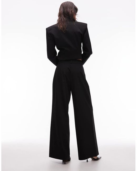ASOS Black Tailored High Waist Pleat Front Trouser