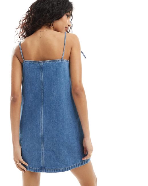Robe en jean avec n uds moyen ASOS en coloris Bleu Lyst