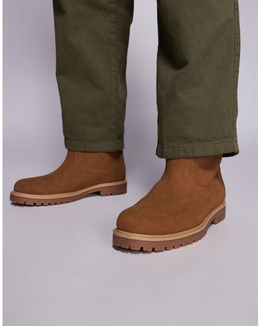 ASOS Green Pull On Worker Boots for men