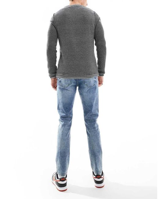 Only & Sons Gray Loom Slim Fit Jeans Inwintage Wash for men