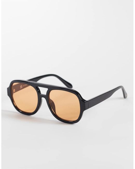 Reclaimed Vintage Natural Unisex Aviator Sunglasses With Lens