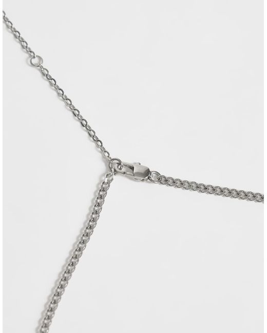 ASOS White Waterproof Stainless Steel Snake Pendant Necklace for men