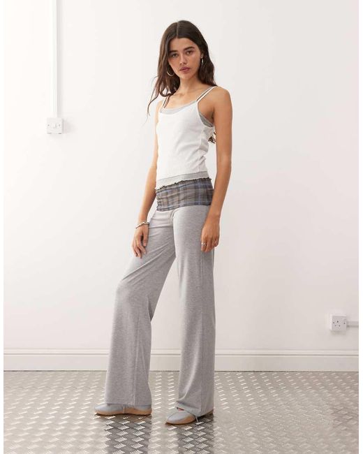 Collusion Natural Mid Rise Fold Over Yoga Pant
