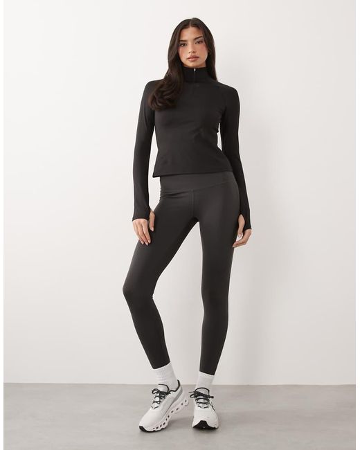 4505 Black Active 1/4 Zip Long Sleeve Training Top