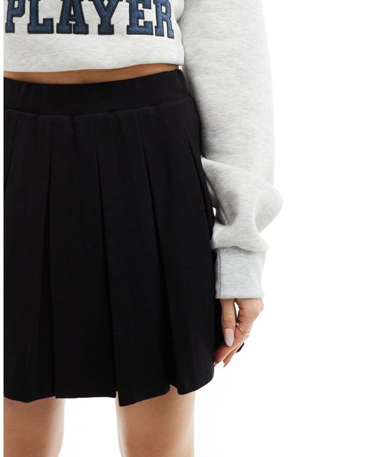 ASOS Black Ponte Pleated Mini Skirt