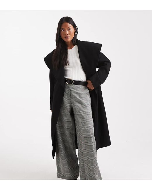 Miss Selfridge Black Formal Wrap Coat