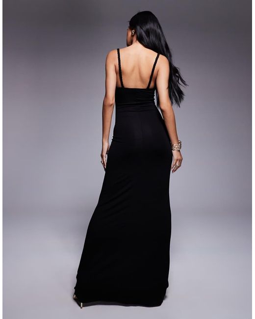 ASOS Blue Scoop Neck Maxi Dress With Plait Strap Detail