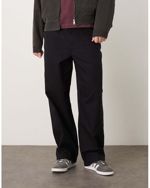 ASOS Black Loose Straight Chinos for men