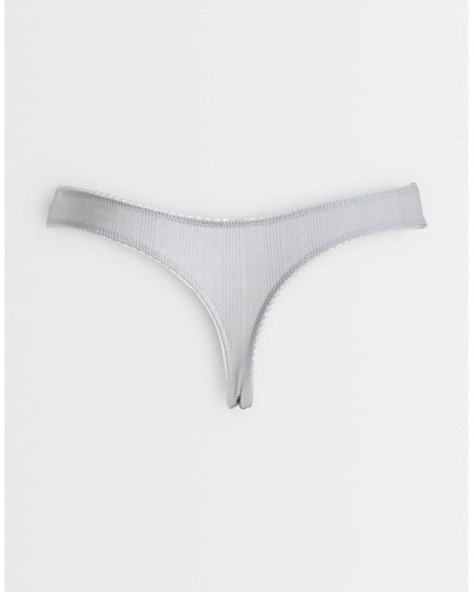 ASOS White 3 Pack Pointelle Thong With Rosebud Trim