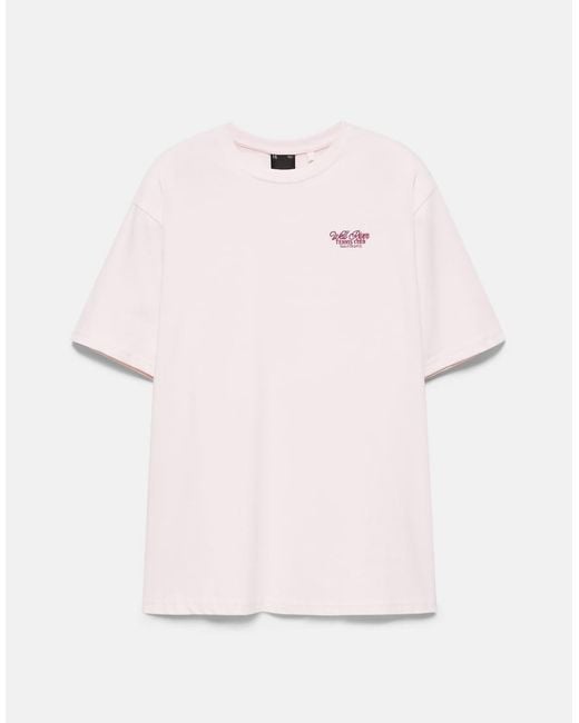 Pull&Bear Pink Tennis Club Graphic T-shirt for men