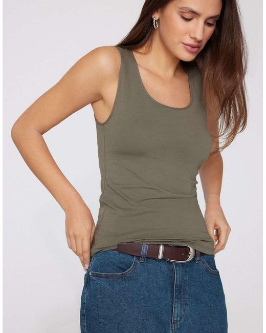 Tezenis Green Camisole With Wide Straps