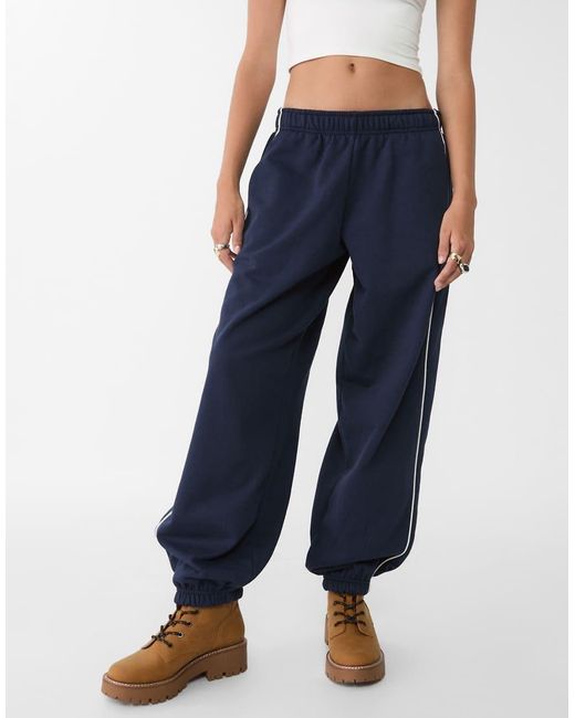 Stradivarius Blue joggers With Piping