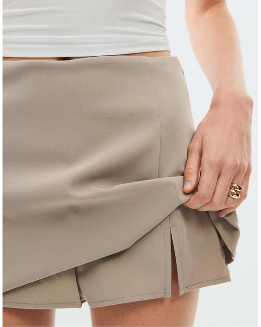 Stradivarius Natural Skort With Side Slit