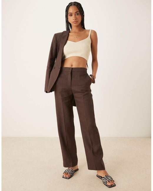 Mango Natural Soft Touch Linen Tailored Trouser Co-Ord