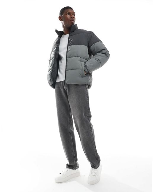 Jack & Jones Gray Puffer Jacket for men
