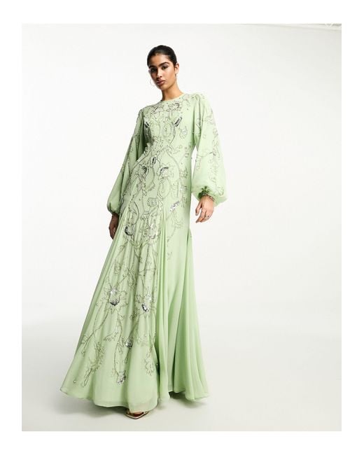 ASOS Green – verziertes maxikleid