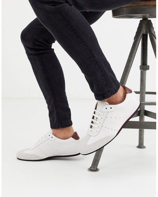 BOSS by HUGO BOSS Lighter Lowp Leather Trainers in White for Men