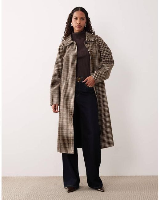 Jdy Natural Belted Longline Coat With Wool