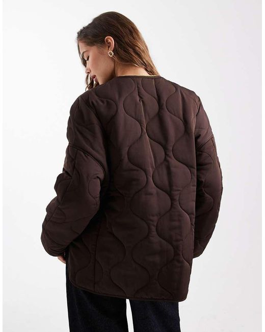 Object Brown Onion Quilted Front Pocket Bomber Jacket