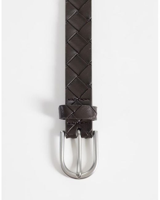 ASOS White Embossed Basket Weave Belt for men