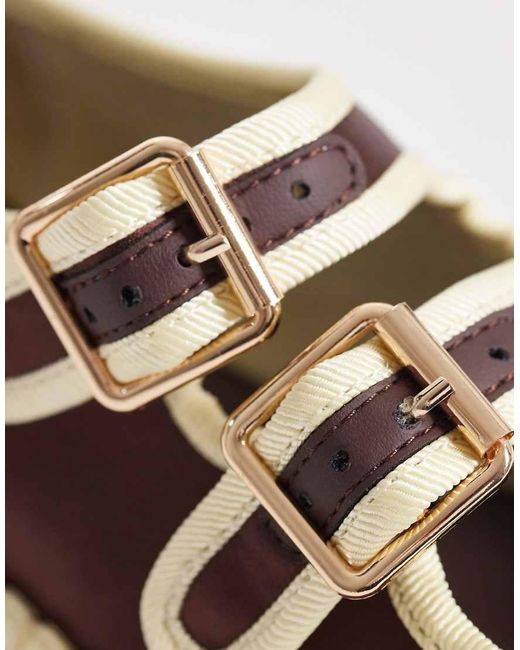 ASOS Brown Lumina Mary Jane Ballets