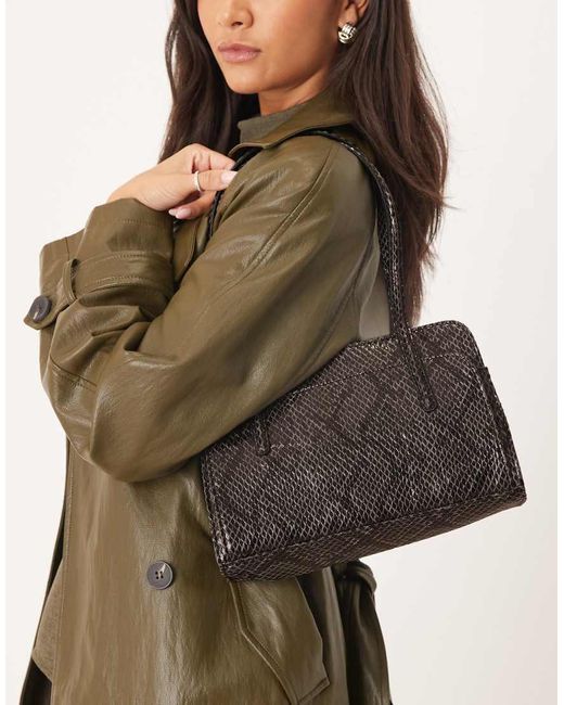 Asos Purses ASOS Textured Multi Pocket Shoulder Bag in Brown | Lyst UK