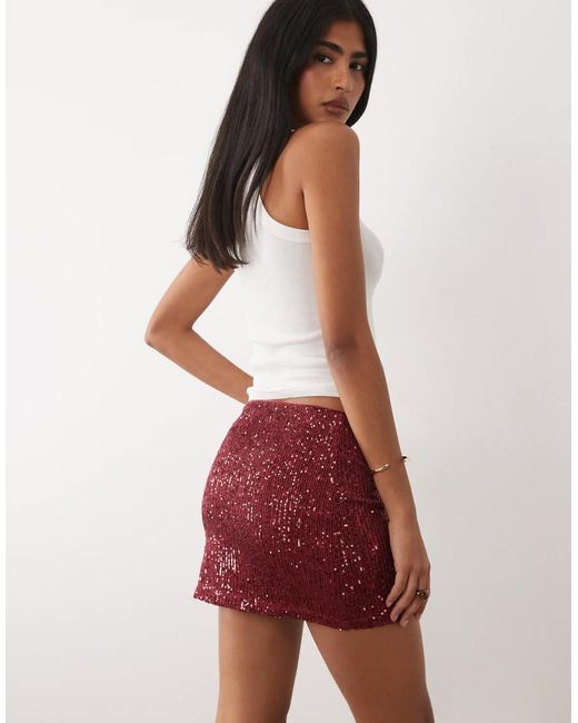 ASOS Red Sequin Mini Skirt