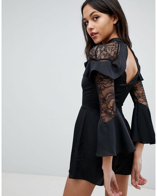 lipsy black playsuit