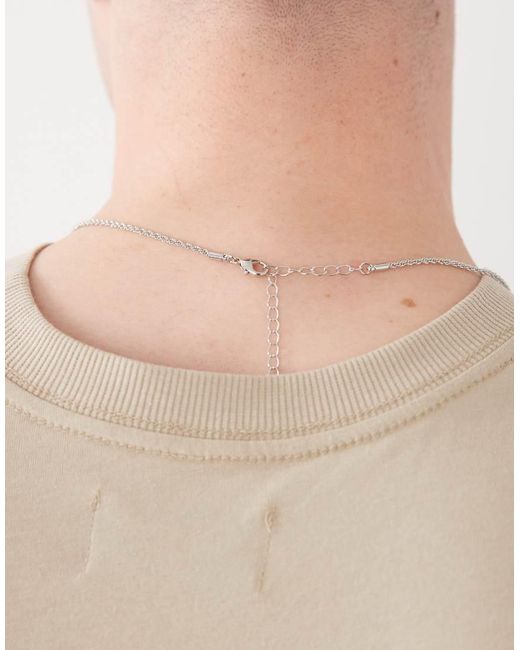 FADED FUTURE Dunne Gedraaide Touw-Schakelketting in het Natural voor heren