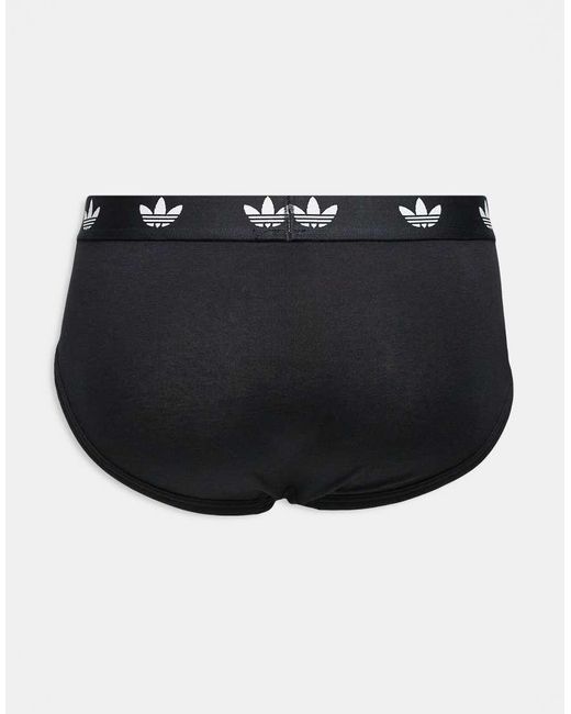 Adidas Black 3 Pack Comfort Flex Cotton Briefs for men