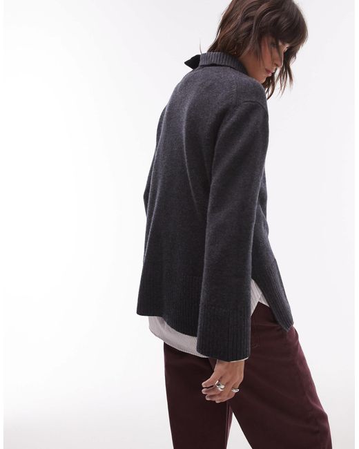 & Other Stories Blue Wool High Neck Oversize Jumper