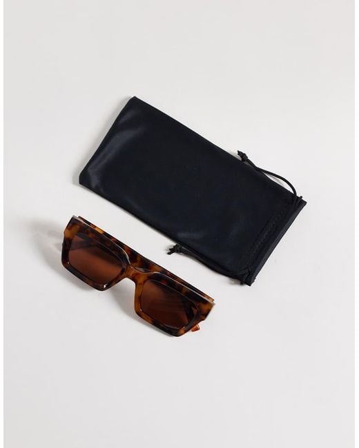 ASOS Brown Bevel Square Sunglasses