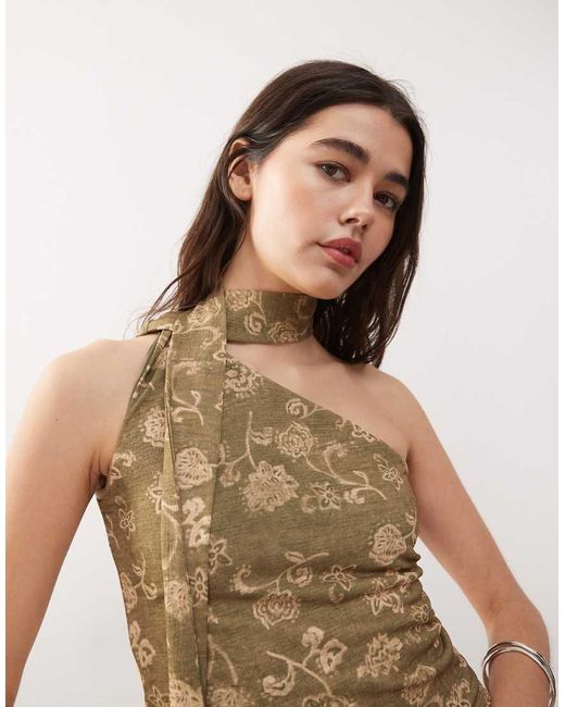 Top Monospalla A Fiori Vintage Con Foulard di Reclaimed (vintage) in Green