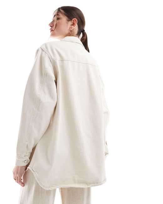Vero Moda White – oversize-hemdjacke