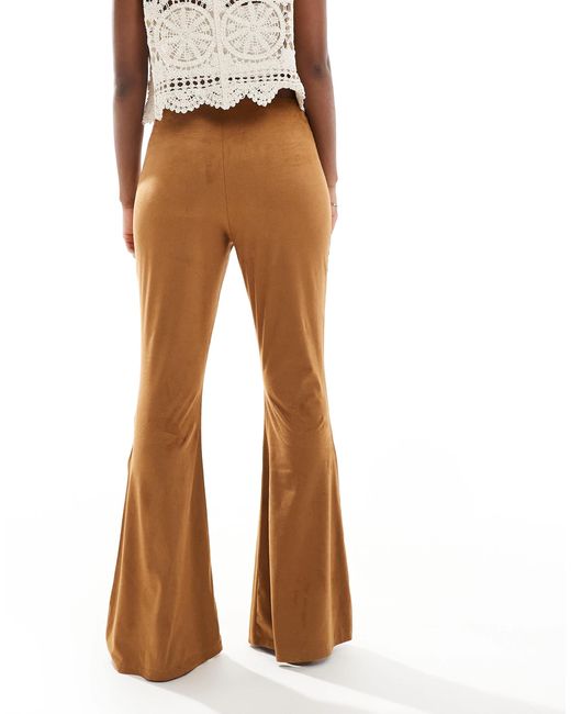 Pantalon évasé en suédine style cowgirl - fauve Miss Selfridge en coloris Brown