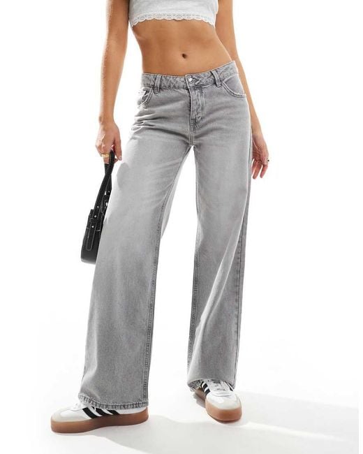 Pimkie Gray Low Rise Wide Leg Jeans