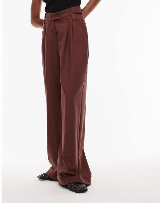 laagam Purple High Rise Asymmetric Tailored Pants