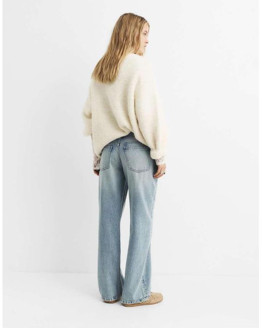 Pull&Bear Blue Low-rise Straight Leg Jeans