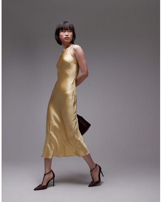 & Other Stories Gray – satin-midikleid
