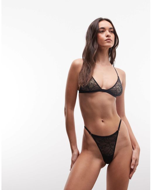 Weekday Brown Lace Triangle Bra