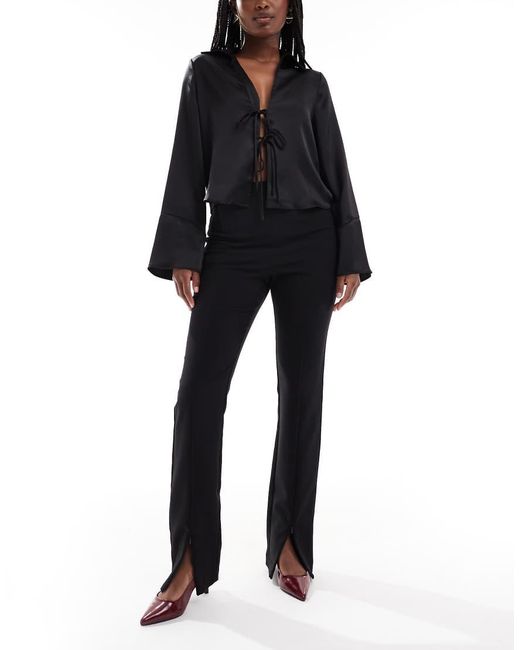 ASOS Elegante Skinny Broek Met Ritsdetail Aan De Voorkant in het Black