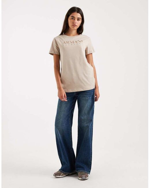ARMANI EXCHANGE Blue Diamante Logo T-shirt