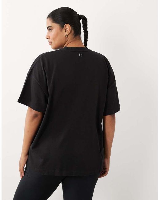 4505 Black Curve Icon Heavyweight Cotton Oversized T-Shirt With Quick Dry Finish