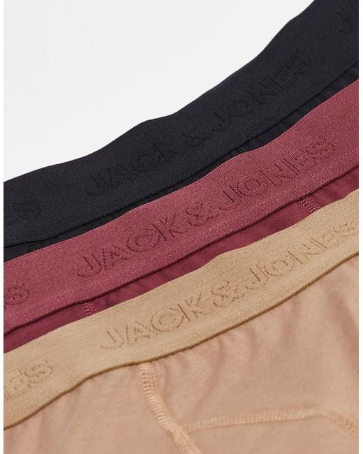 Jack & Jones Red 3 Pack Trunks for men
