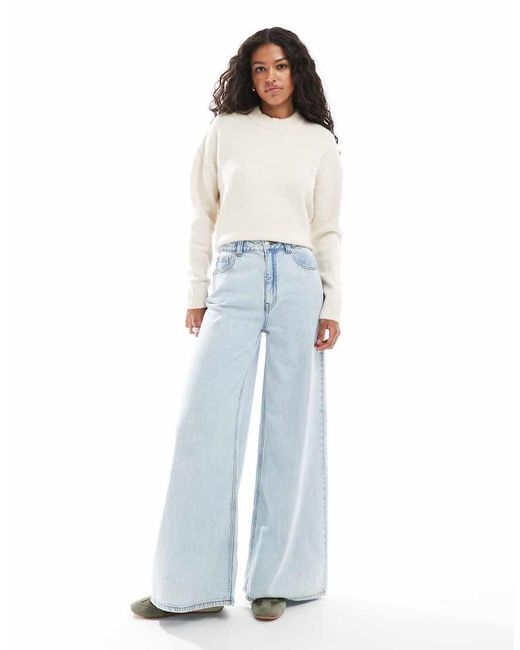 Threadbare White Round Neck Oversized Sweater
