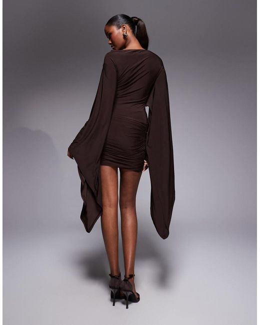 ASOS Gray Extreme Batwing Sleeves Mini Dress