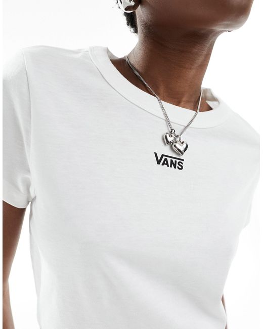 Vans White – knapp geschnittenes t-shirt
