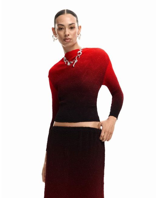 Desigual Red Gradient Blouse
