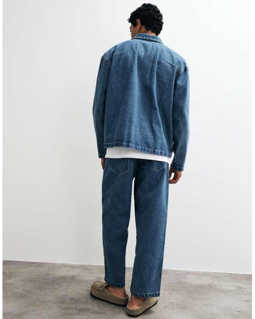 ASOS Blue Relaxed Tapered Jeans for men