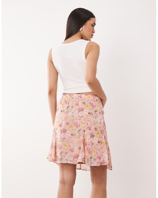 Vila Pink Flippy Mini Skirt